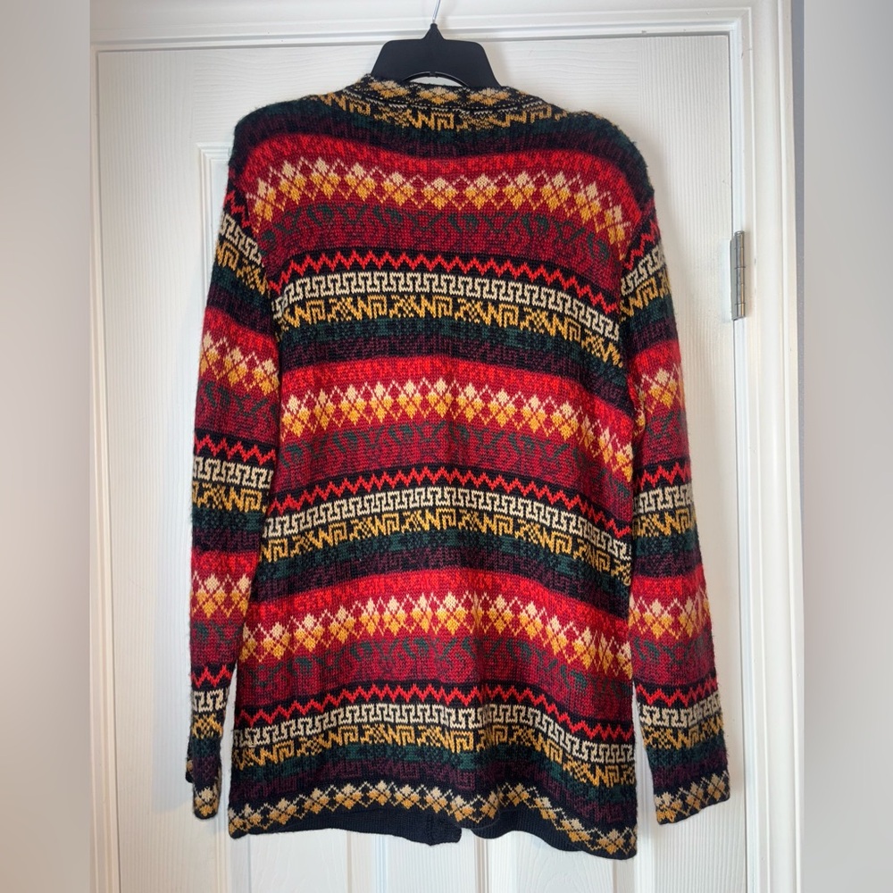 THE ALPACA CONNECTION HAND MADE PERU SWEATER/CARDIGAN MULTI COLORS XL NWOT - Picture 2 of 6